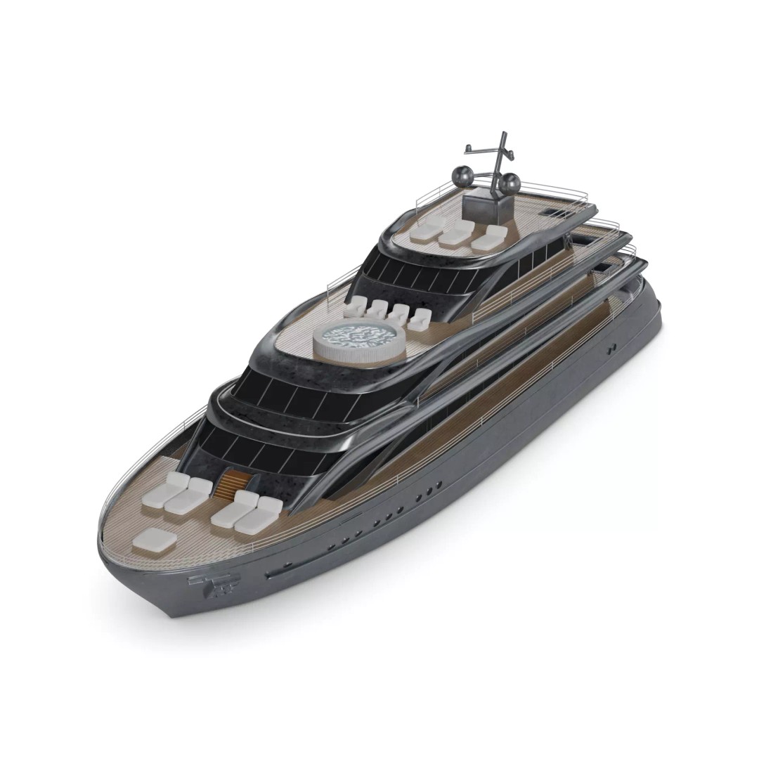 Luxury Liner 3D Model – Realistic Private Charter Yacht, FBX