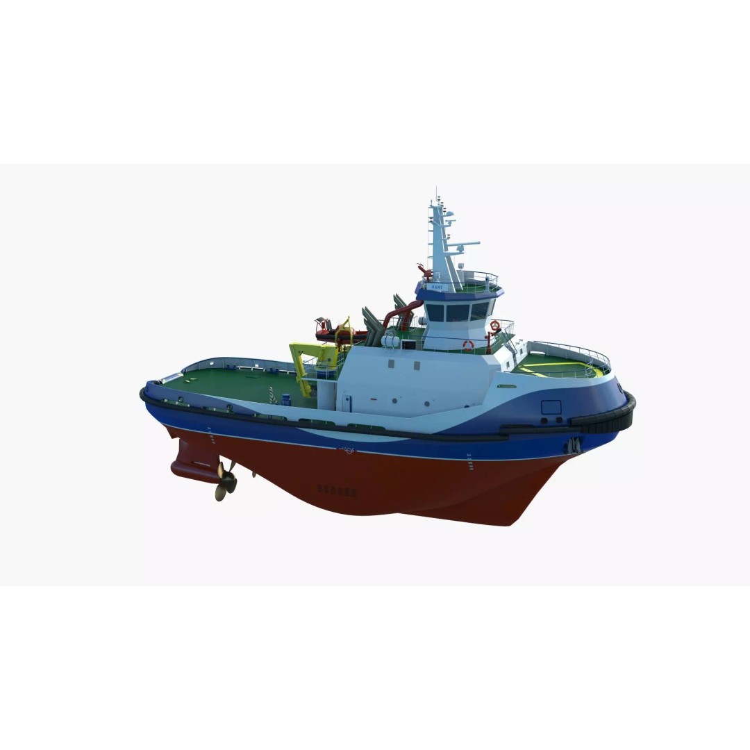 Icebreaker Tug Ship 3D Model – Realistic Industrial Vessel, FBX, OBJ