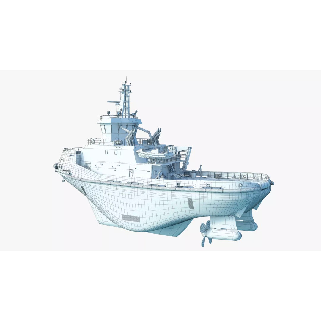 Icebreaker Tug Ship 3D Model – Realistic Industrial Vessel, FBX, OBJ - View 11