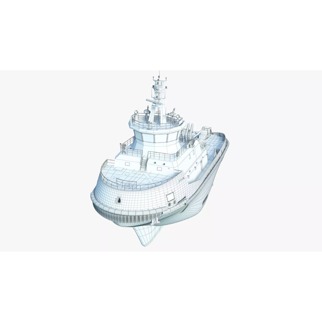 Icebreaker Tug Ship 3D Model – Realistic Industrial Vessel, FBX, OBJ - View 12