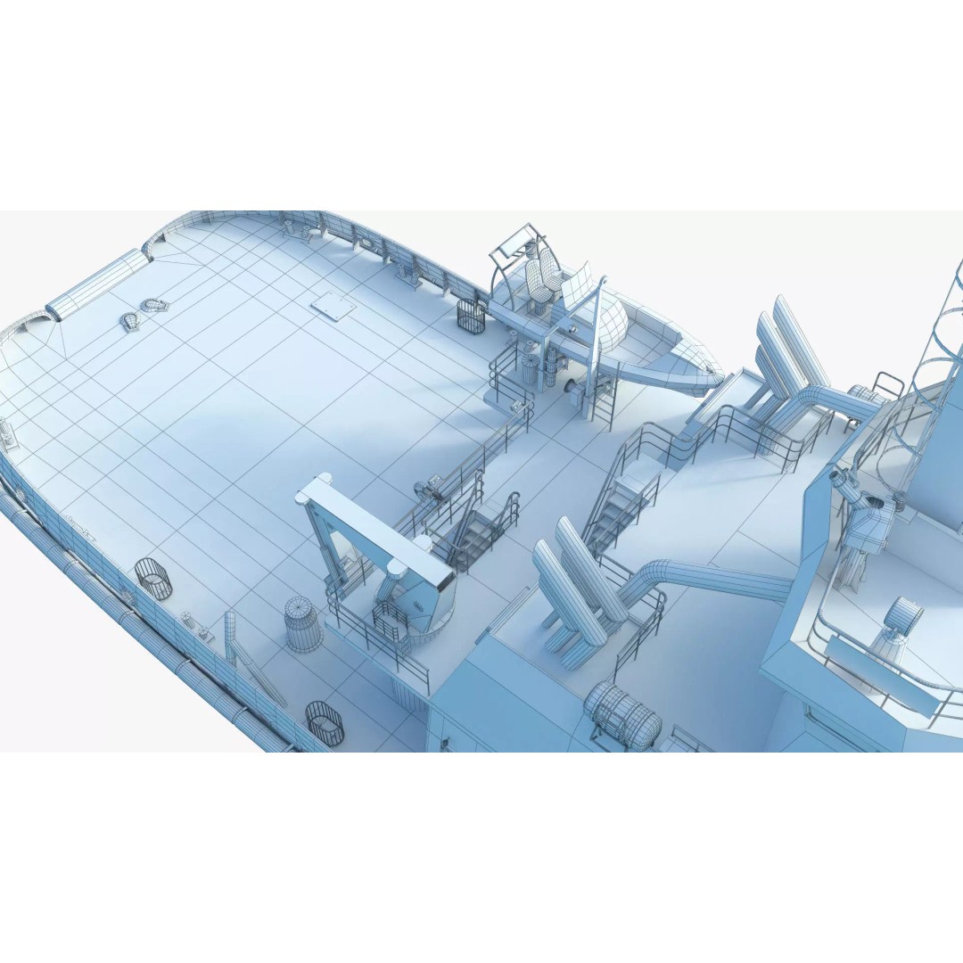 Icebreaker Tug Ship 3D Model – Realistic Industrial Vessel, FBX, OBJ - View 13