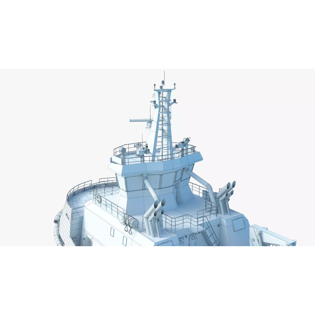 Icebreaker Tug Ship 3D Model – Realistic Industrial Vessel, FBX, OBJ - View 16