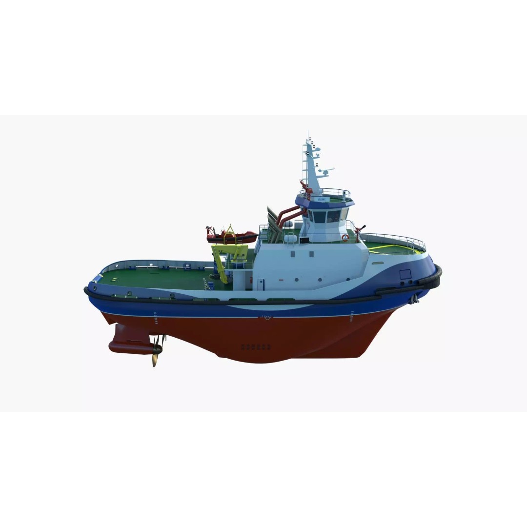 Icebreaker Tug Ship 3D Model – Realistic Industrial Vessel, FBX, OBJ - View 17