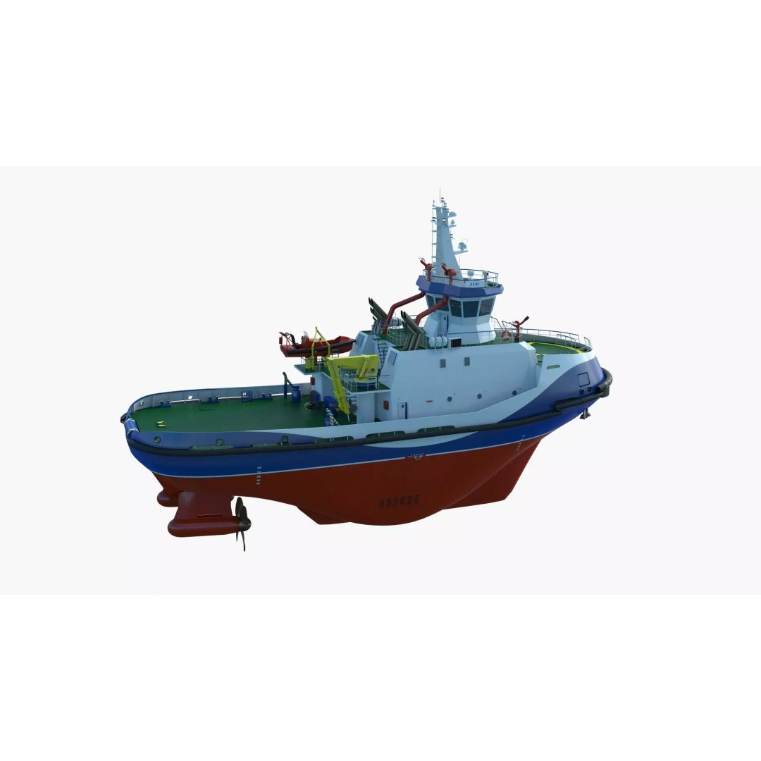 Icebreaker Tug Ship 3D Model – Realistic Industrial Vessel, FBX, OBJ - View 18
