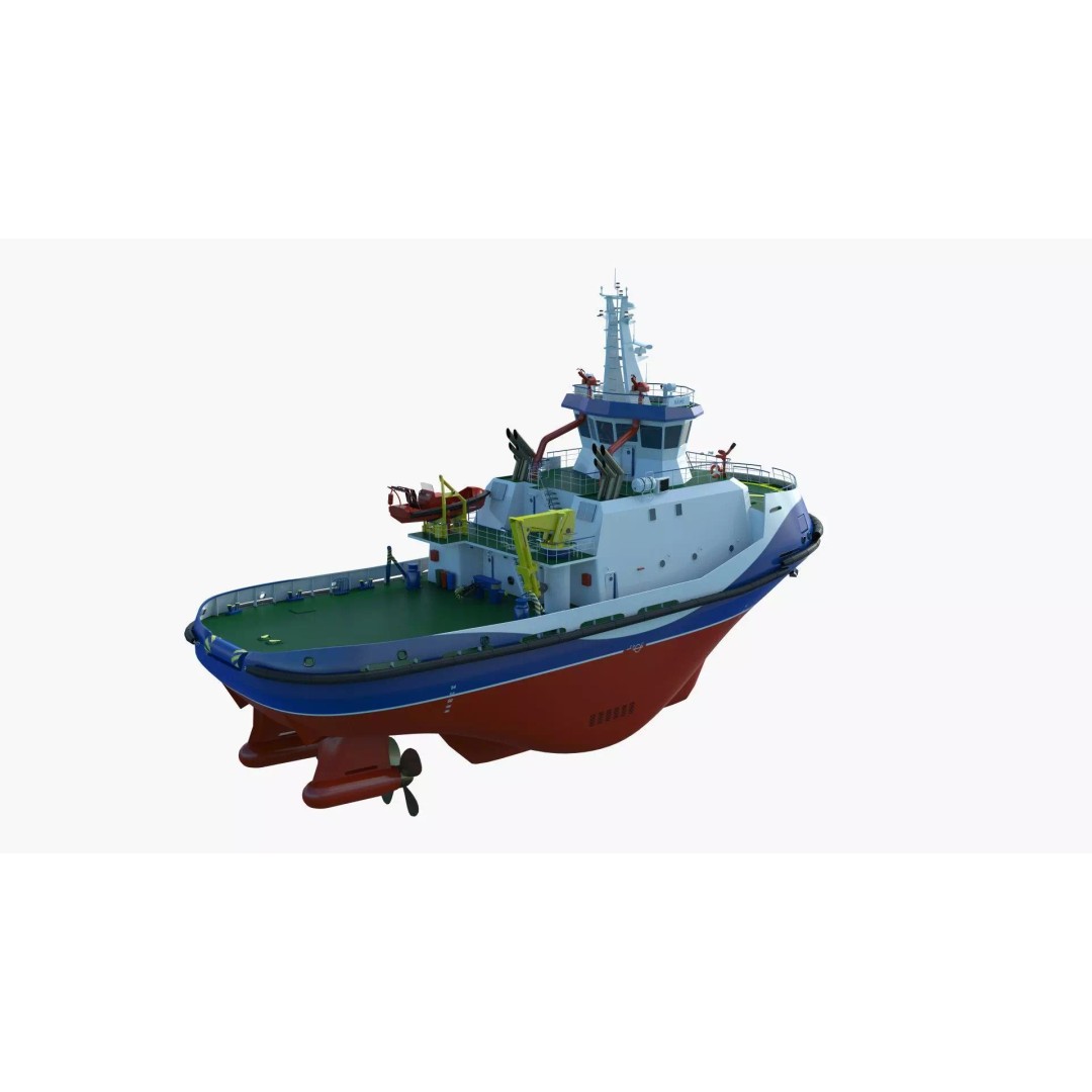 Icebreaker Tug Ship 3D Model – Realistic Industrial Vessel, FBX, OBJ - View 19