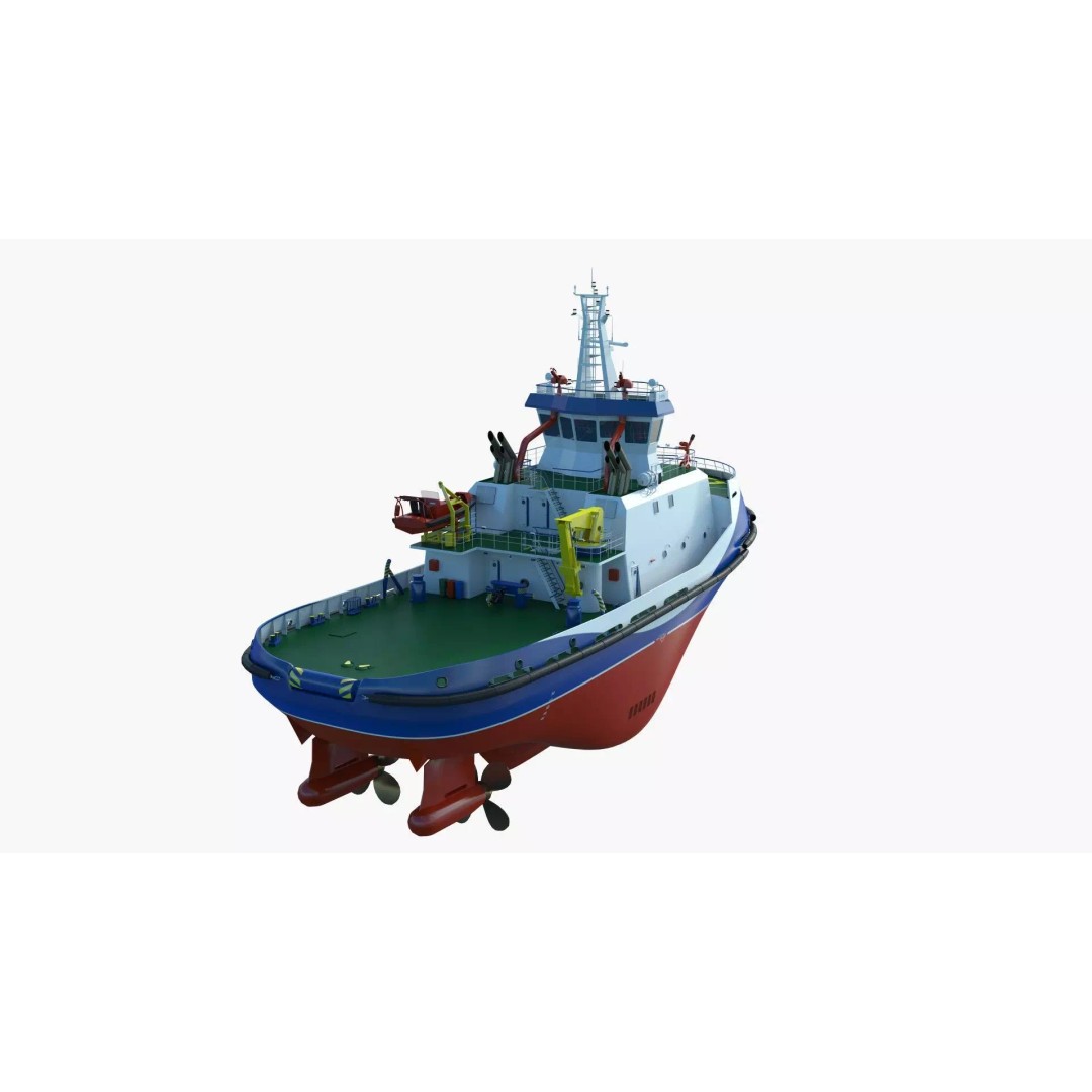 Icebreaker Tug Ship 3D Model – Realistic Industrial Vessel, FBX, OBJ - View 20