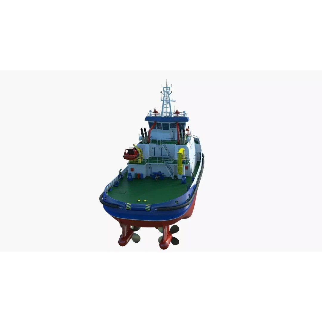 Icebreaker Tug Ship 3D Model – Realistic Industrial Vessel, FBX, OBJ - View 21