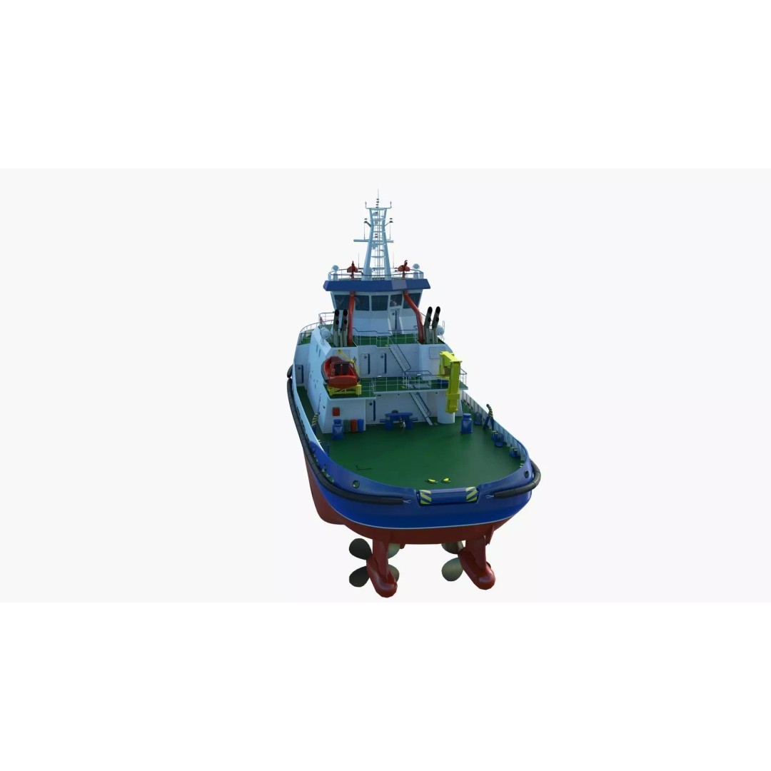 Icebreaker Tug Ship 3D Model – Realistic Industrial Vessel, FBX, OBJ - View 22