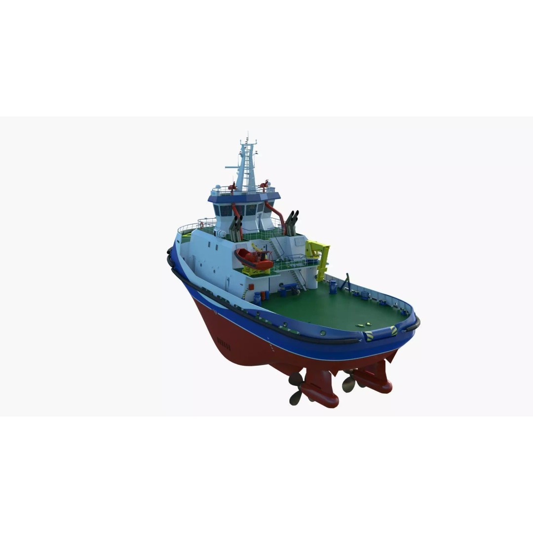 Icebreaker Tug Ship 3D Model – Realistic Industrial Vessel, FBX, OBJ - View 23