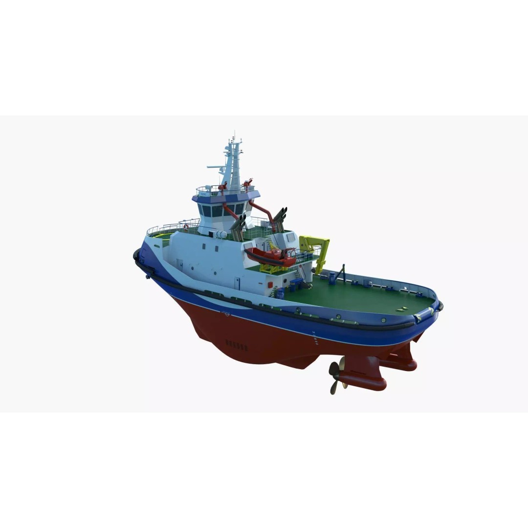 Icebreaker Tug Ship 3D Model – Realistic Industrial Vessel, FBX, OBJ - View 24