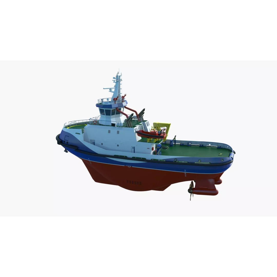 Icebreaker Tug Ship 3D Model – Realistic Industrial Vessel, FBX, OBJ - View 25