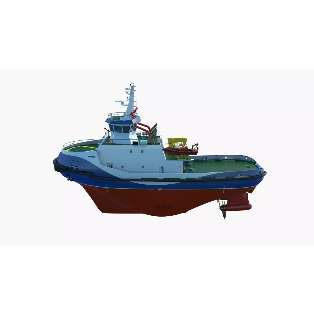 Icebreaker Tug Ship 3D Model – Realistic Industrial Vessel, FBX, OBJ - View 26