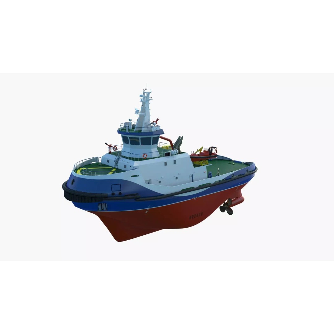 Icebreaker Tug Ship 3D Model – Realistic Industrial Vessel, FBX, OBJ - View 28