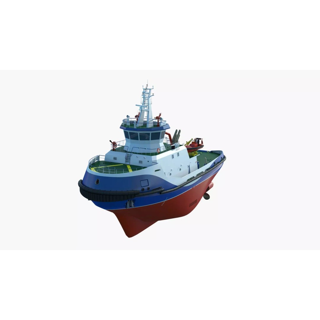 Icebreaker Tug Ship 3D Model – Realistic Industrial Vessel, FBX, OBJ - View 29