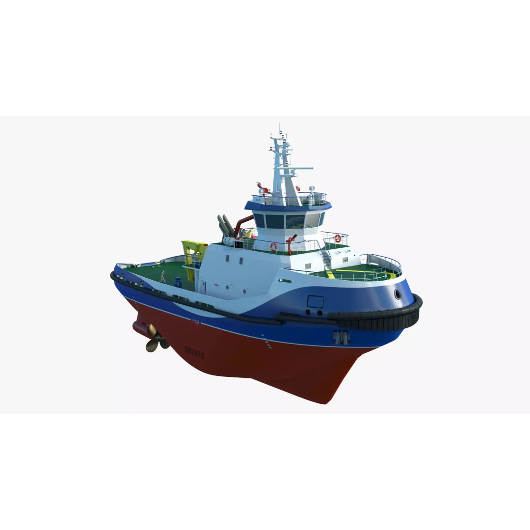 Icebreaker Tug Ship 3D Model – Realistic Industrial Vessel, FBX, OBJ - View 3