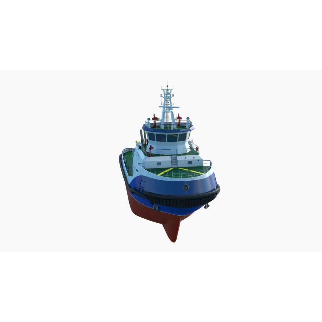 Icebreaker Tug Ship 3D Model – Realistic Industrial Vessel, FBX, OBJ - View 31