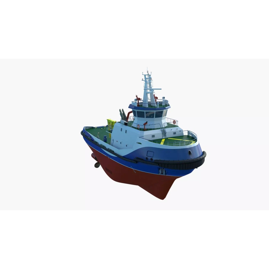 Icebreaker Tug Ship 3D Model – Realistic Industrial Vessel, FBX, OBJ - View 32