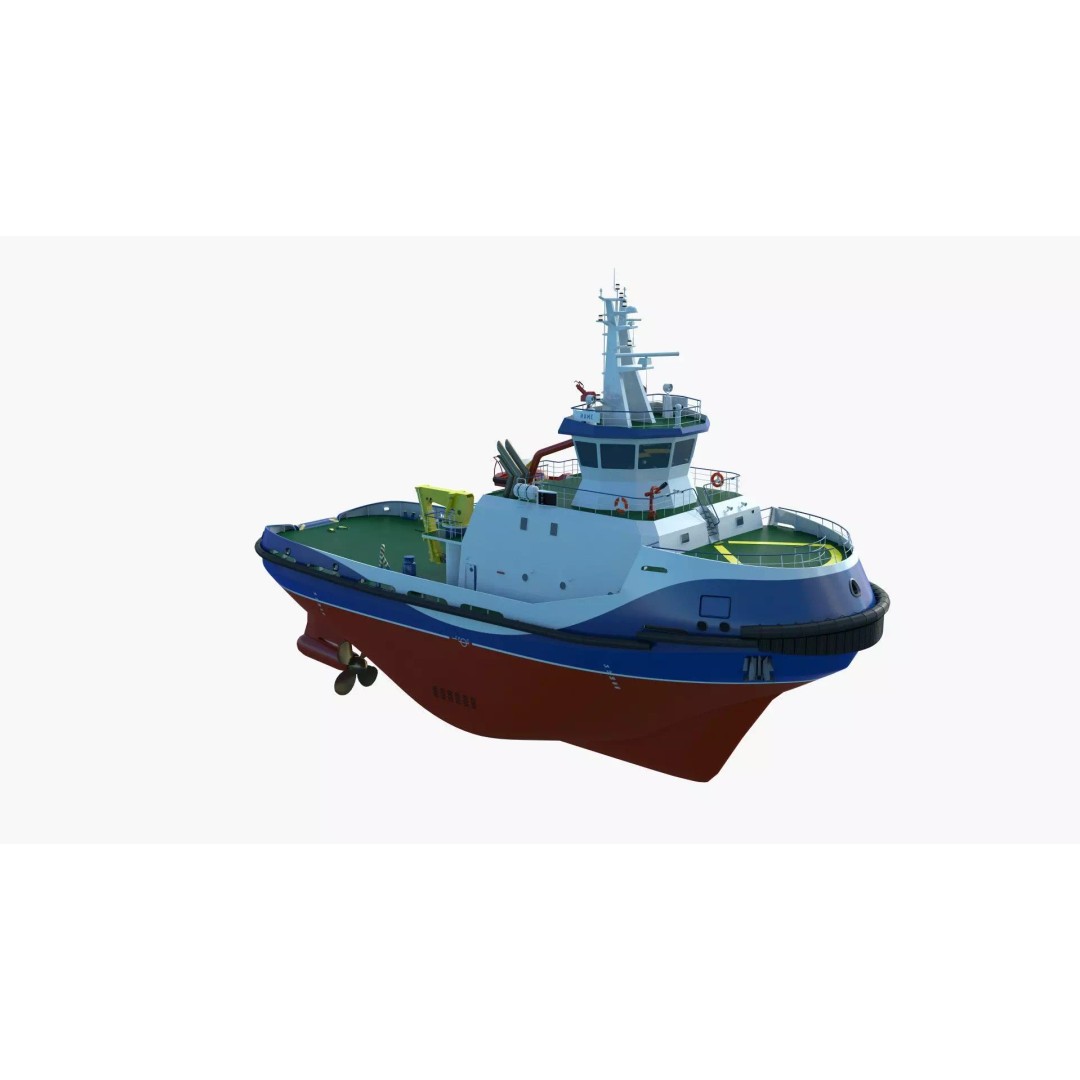 Icebreaker Tug Ship 3D Model – Realistic Industrial Vessel, FBX, OBJ - View 33