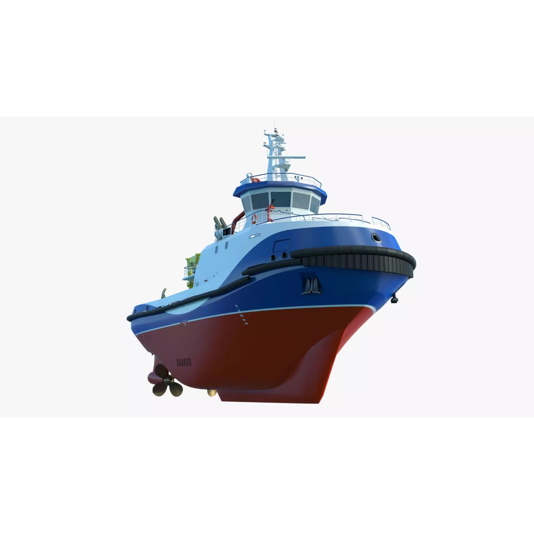 Icebreaker Tug Ship 3D Model – Realistic Industrial Vessel, FBX, OBJ - View 4