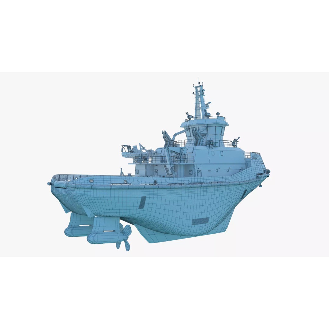 Icebreaker Tug Ship 3D Model – Realistic Industrial Vessel, FBX, OBJ - View 7
