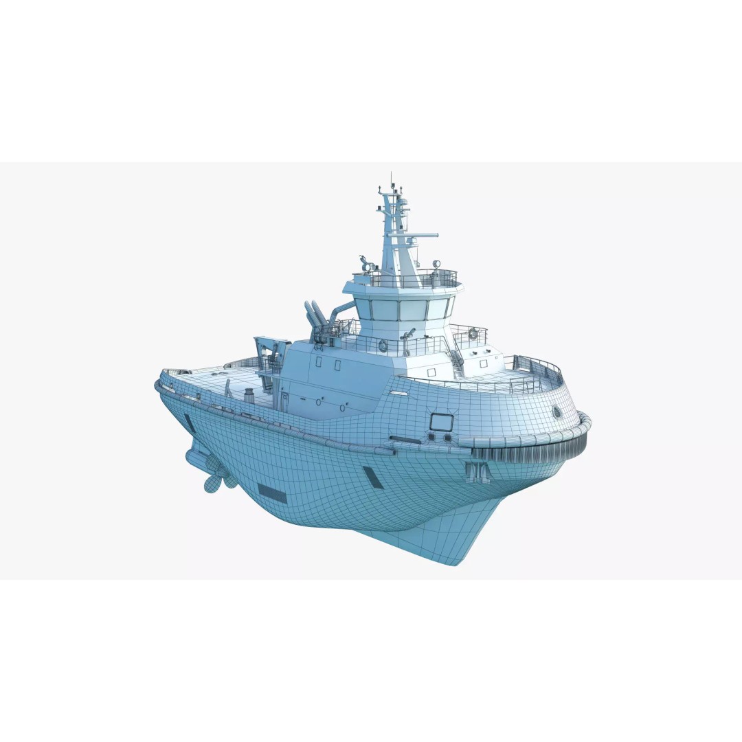 Icebreaker Tug Ship 3D Model – Realistic Industrial Vessel, FBX, OBJ - View 8