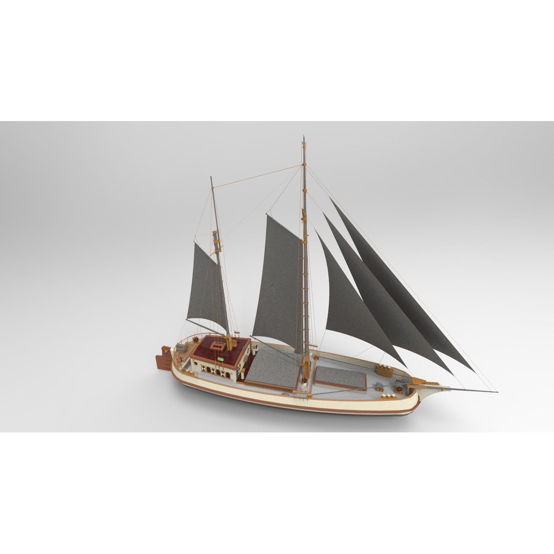 Koff 3D Model – Historical Sailing Ship for Games and Animation
