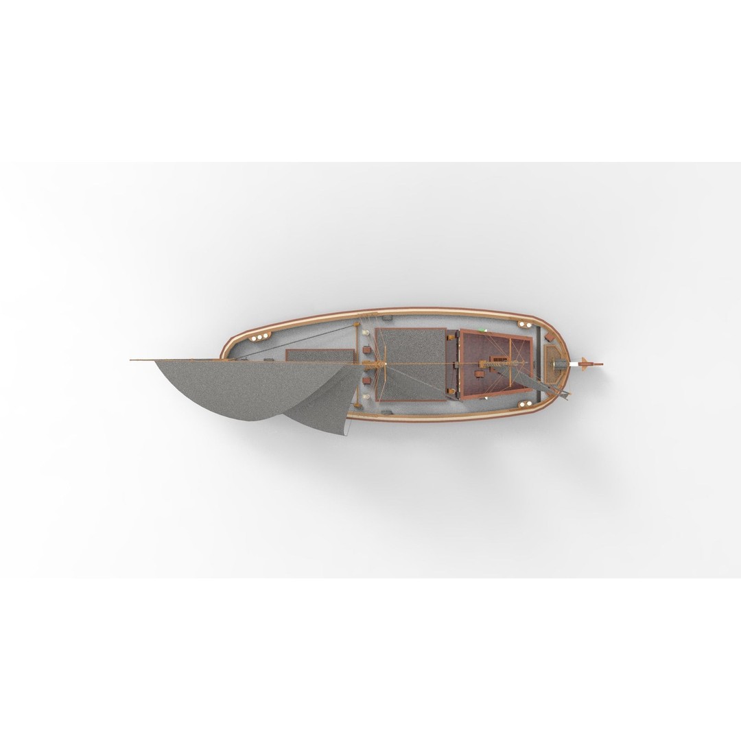 Koff 3D Model – Historical Sailing Ship for Games and Animation - View 4