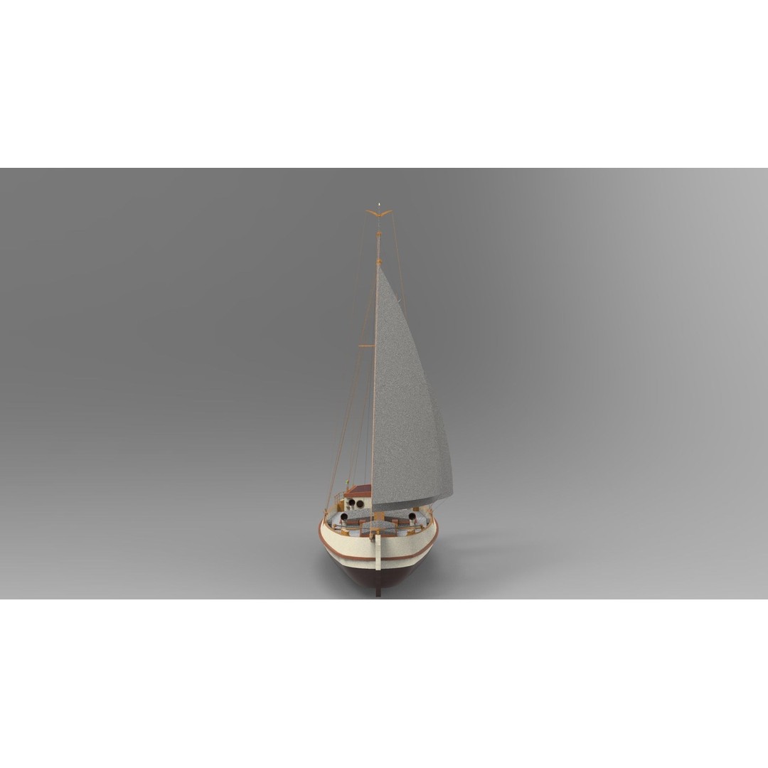 Koff 3D Model – Historical Sailing Ship for Games and Animation - View 5