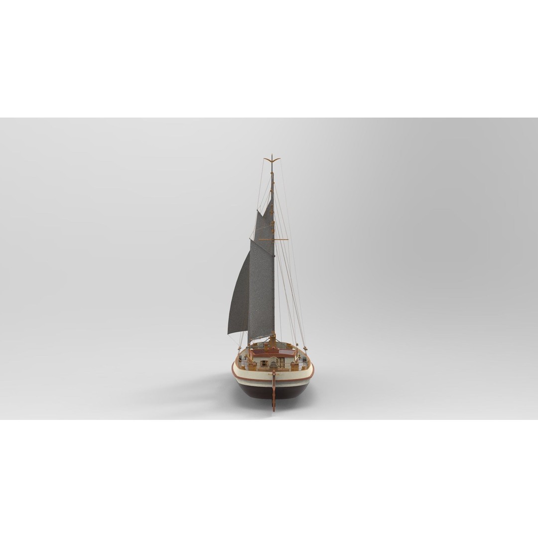 Koff 3D Model – Historical Sailing Ship for Games and Animation - View 6