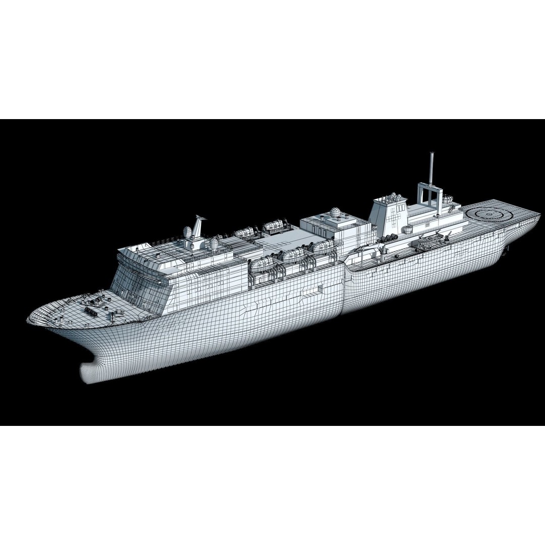 Chinese Peace Ark Hospital Ship 3D Model – High Poly PBR Asset, OBJ & Maya - View 4
