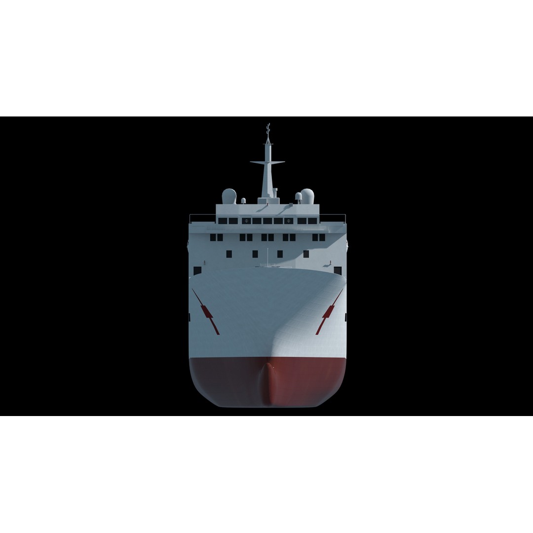 Chinese Peace Ark Hospital Ship 3D Model – High Poly PBR Asset, OBJ & Maya - View 7