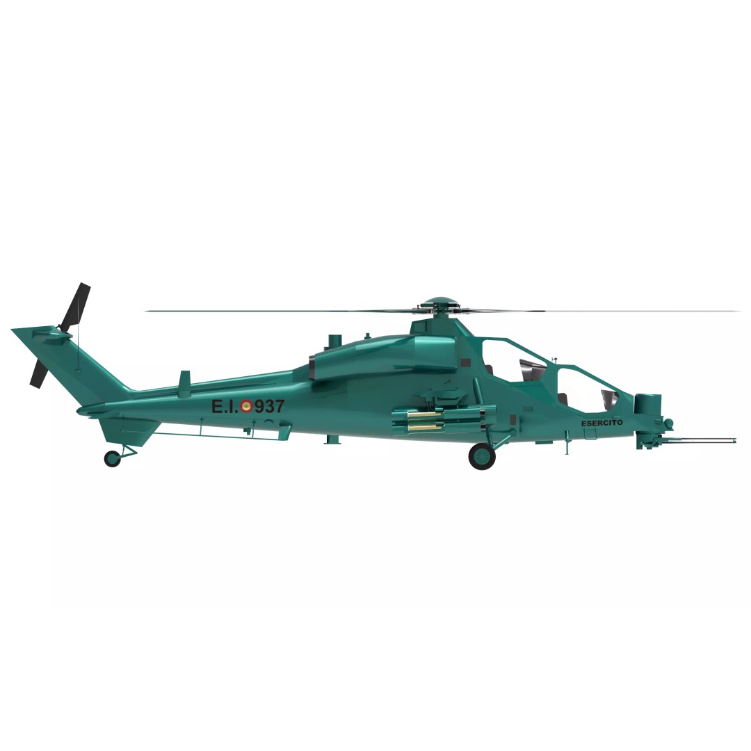 Agusta A129 Mangusta 3D Model – Low Poly Military Helicopter, FBX - View 4