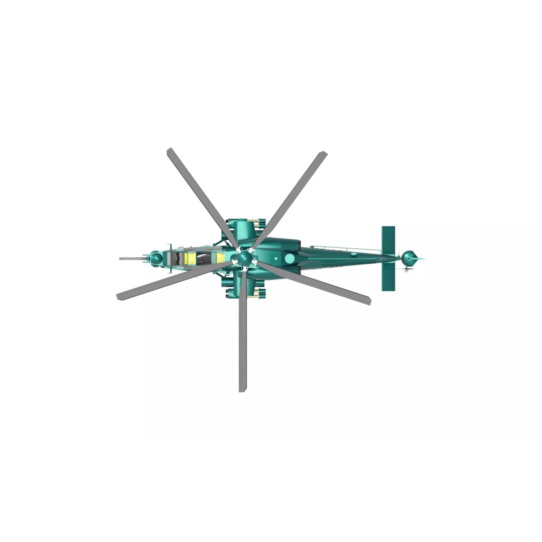 Agusta A129 Mangusta 3D Model – Low Poly Military Helicopter, FBX - View 7