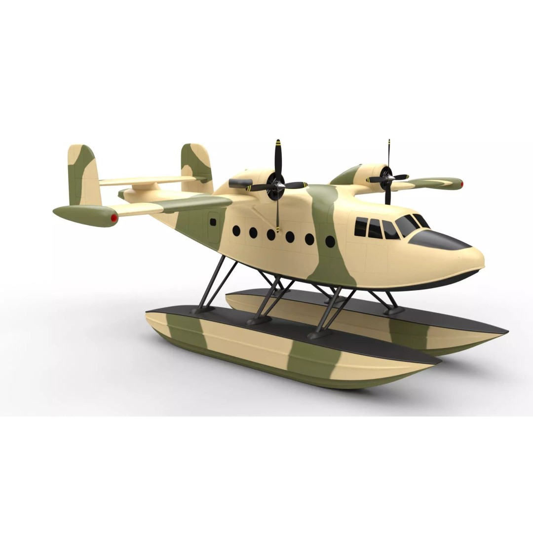 Seaplane 3D Model – Military Floatplane with PBR Textures, FBX - View 2