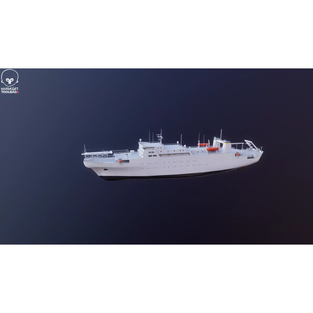 USNS Zeus 3D Model – Low Poly Navy Ship, FBX Game Asset