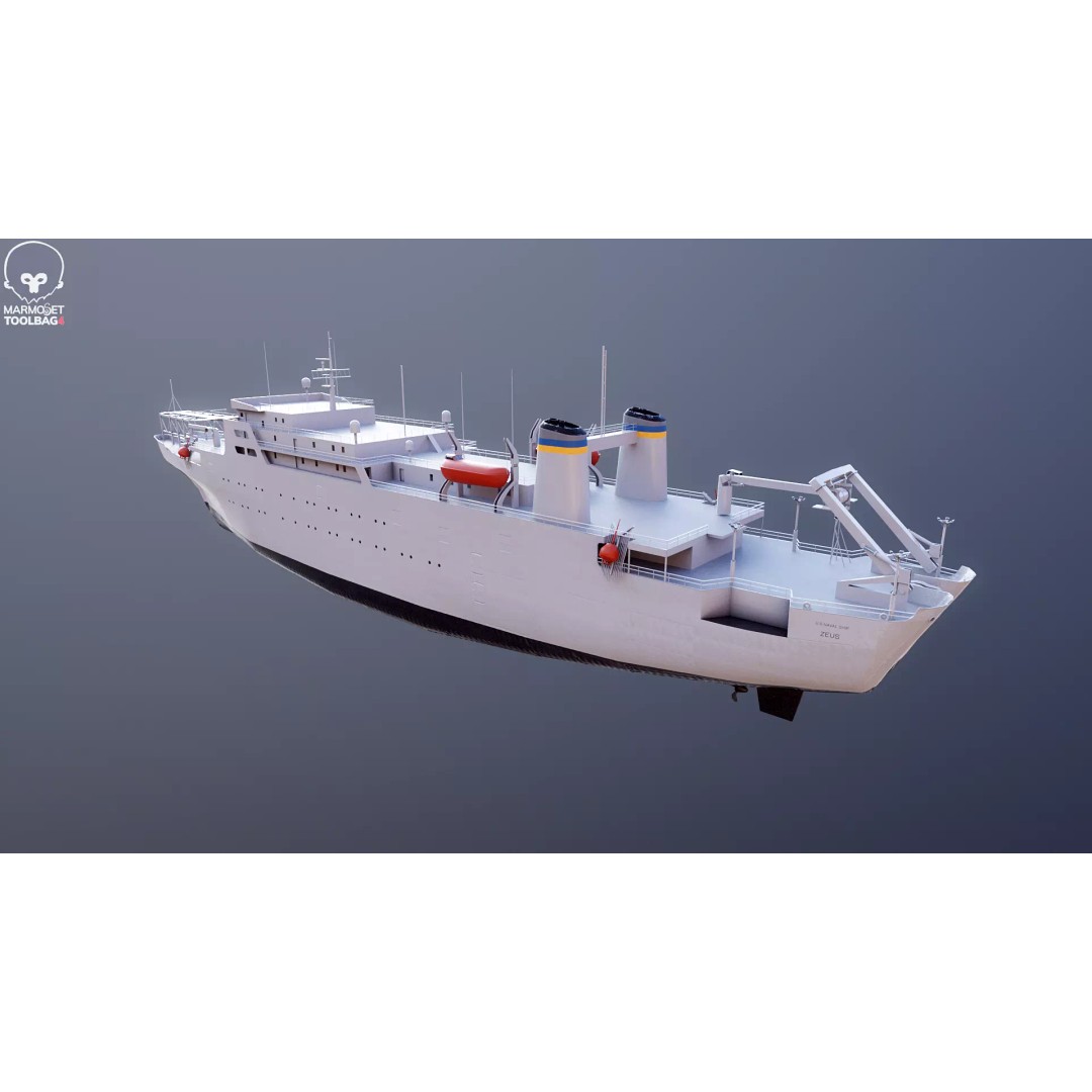 USNS Zeus 3D Model – Low Poly Navy Ship, FBX Game Asset - View 11