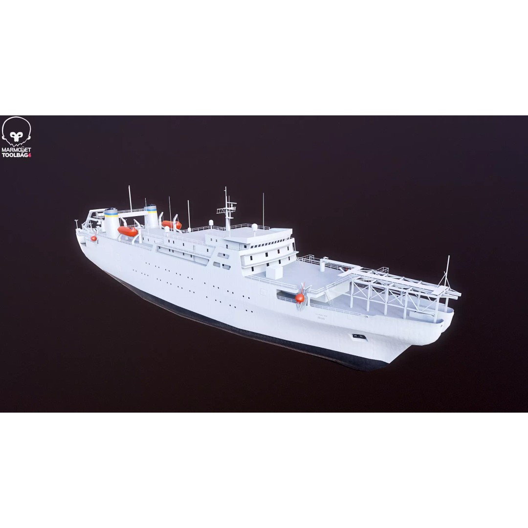 USNS Zeus 3D Model – Low Poly Navy Ship, FBX Game Asset - View 13