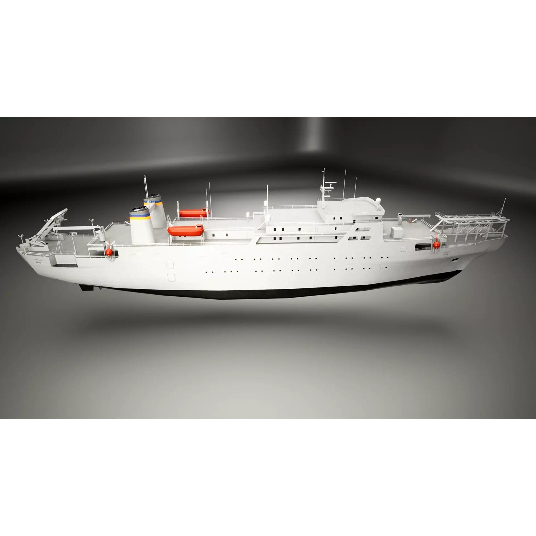 USNS Zeus 3D Model – Low Poly Navy Ship, FBX Game Asset - View 6
