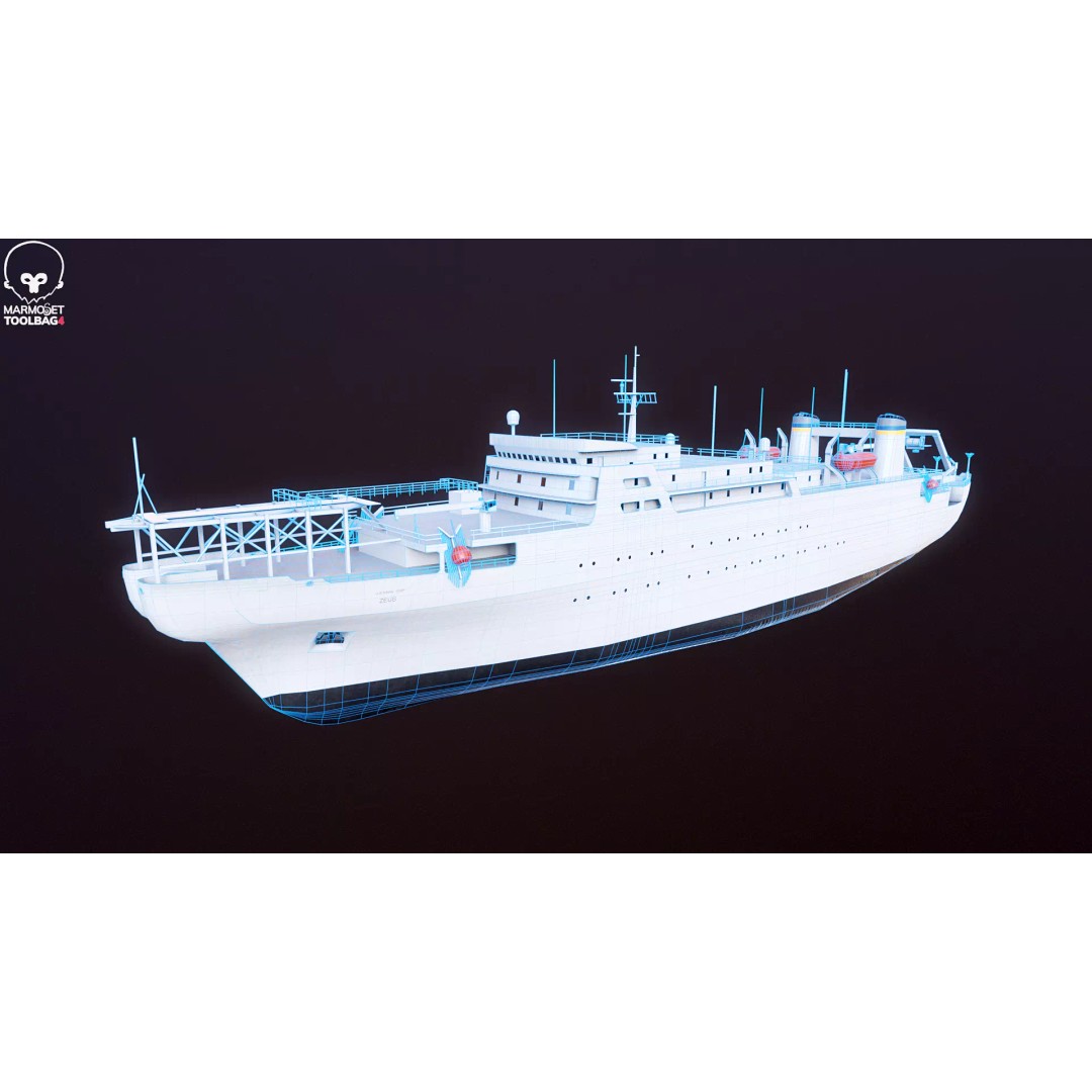 USNS Zeus 3D Model – Low Poly Navy Ship, FBX Game Asset - View 8
