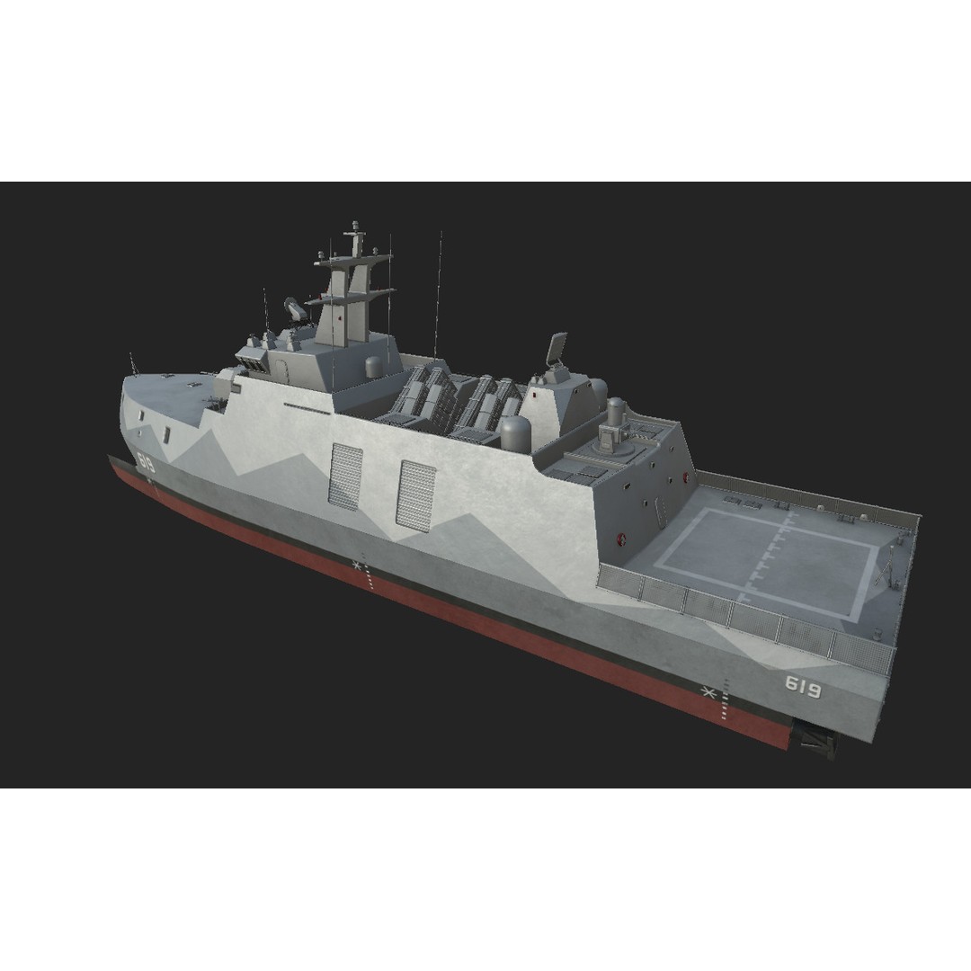 Tuo Jiang-Class Corvettes 3D Model – Military Watercraft, FBX - View 12