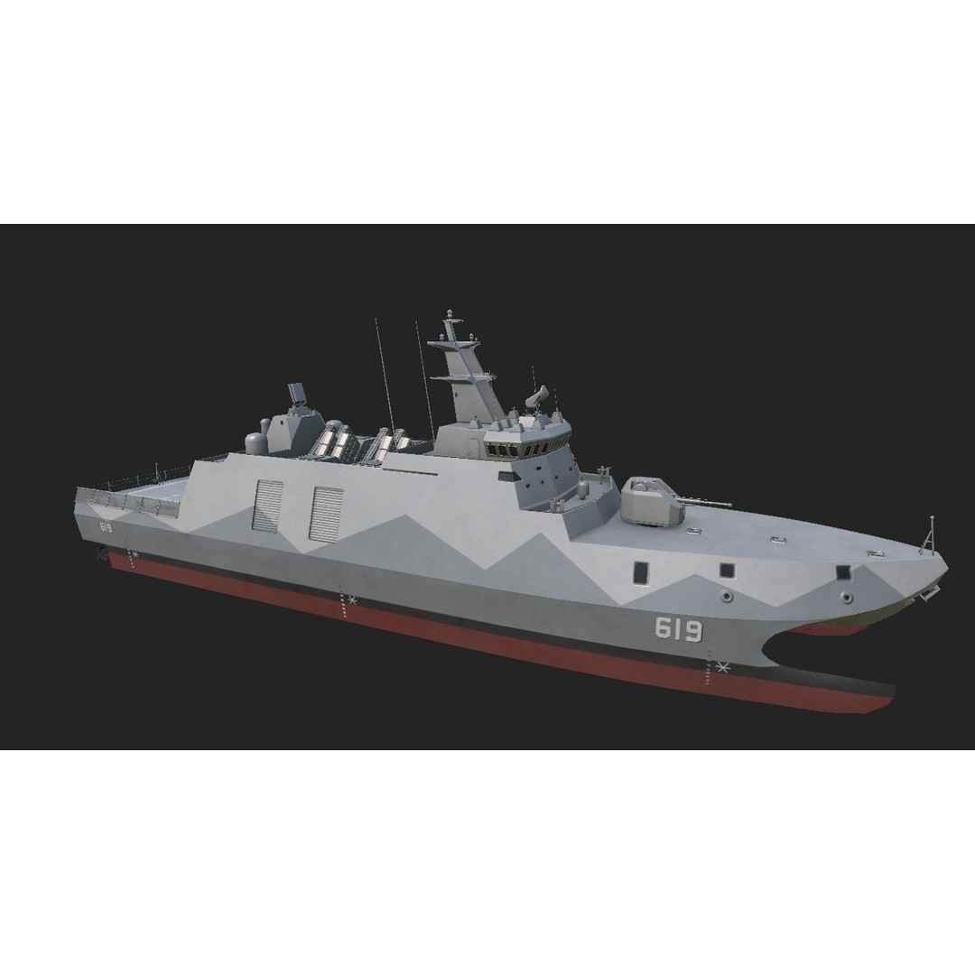 Tuo Jiang-Class Corvettes 3D Model – Military Watercraft, FBX - View 14