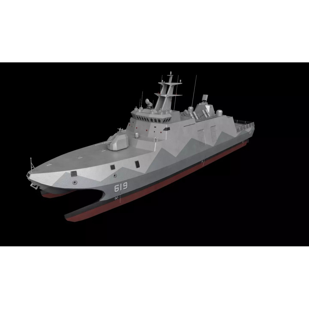 Tuo Jiang-Class Corvettes 3D Model – Military Watercraft, FBX - View 2