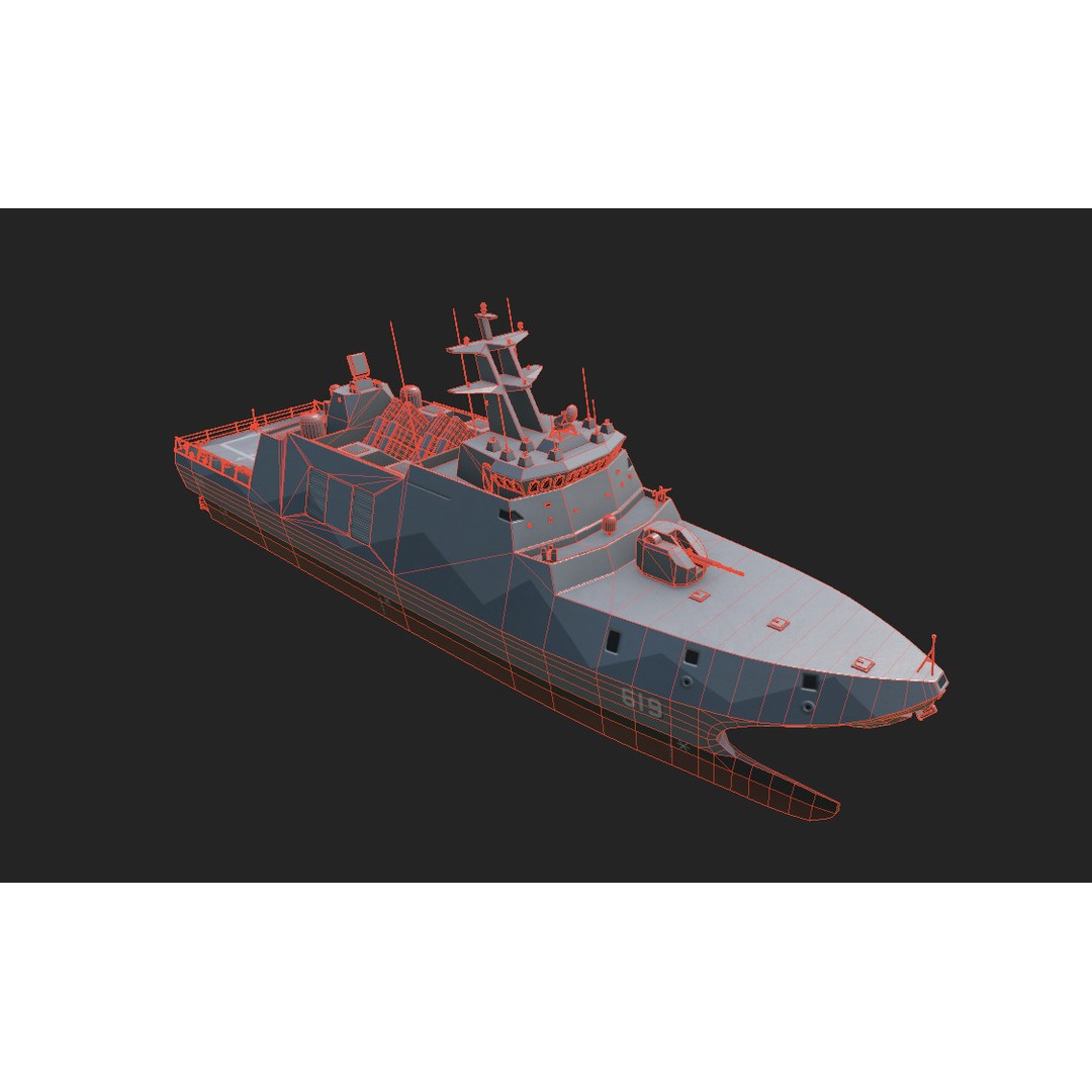 Tuo Jiang-Class Corvettes 3D Model – Military Watercraft, FBX - View 23