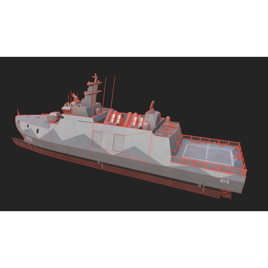 Tuo Jiang-Class Corvettes 3D Model – Military Watercraft, FBX - View 24