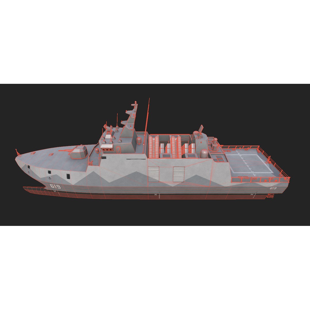 Tuo Jiang-Class Corvettes 3D Model – Military Watercraft, FBX - View 26