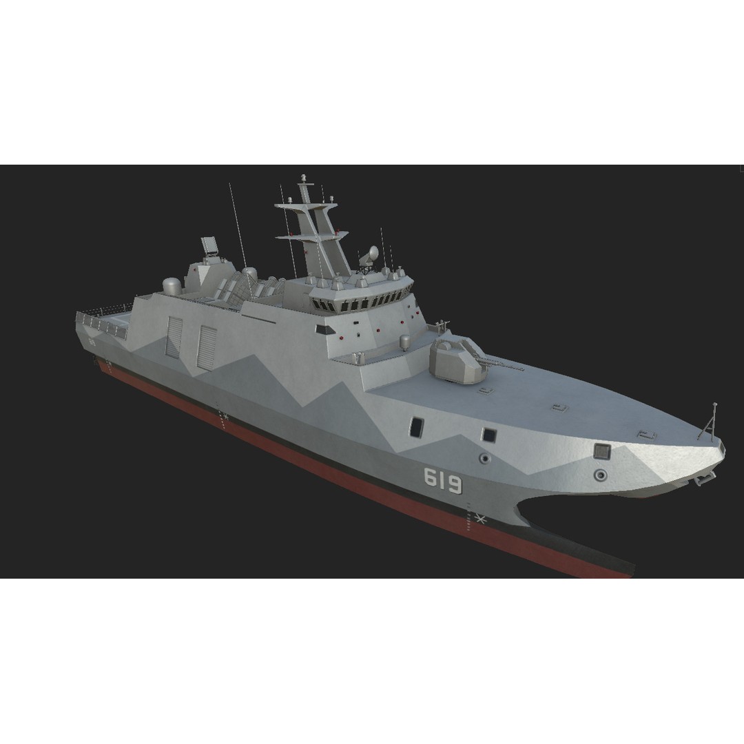 Tuo Jiang-Class Corvettes 3D Model – Military Watercraft, FBX - View 4