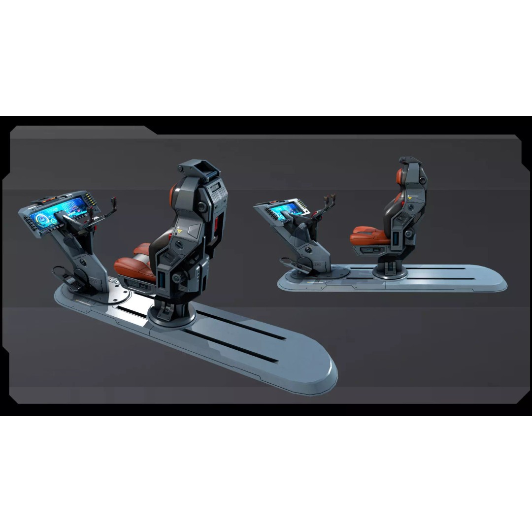 SF Ocean Explorer 3D Model – Low Poly Space Vehicle, FBX & OBJ Formats - View 10