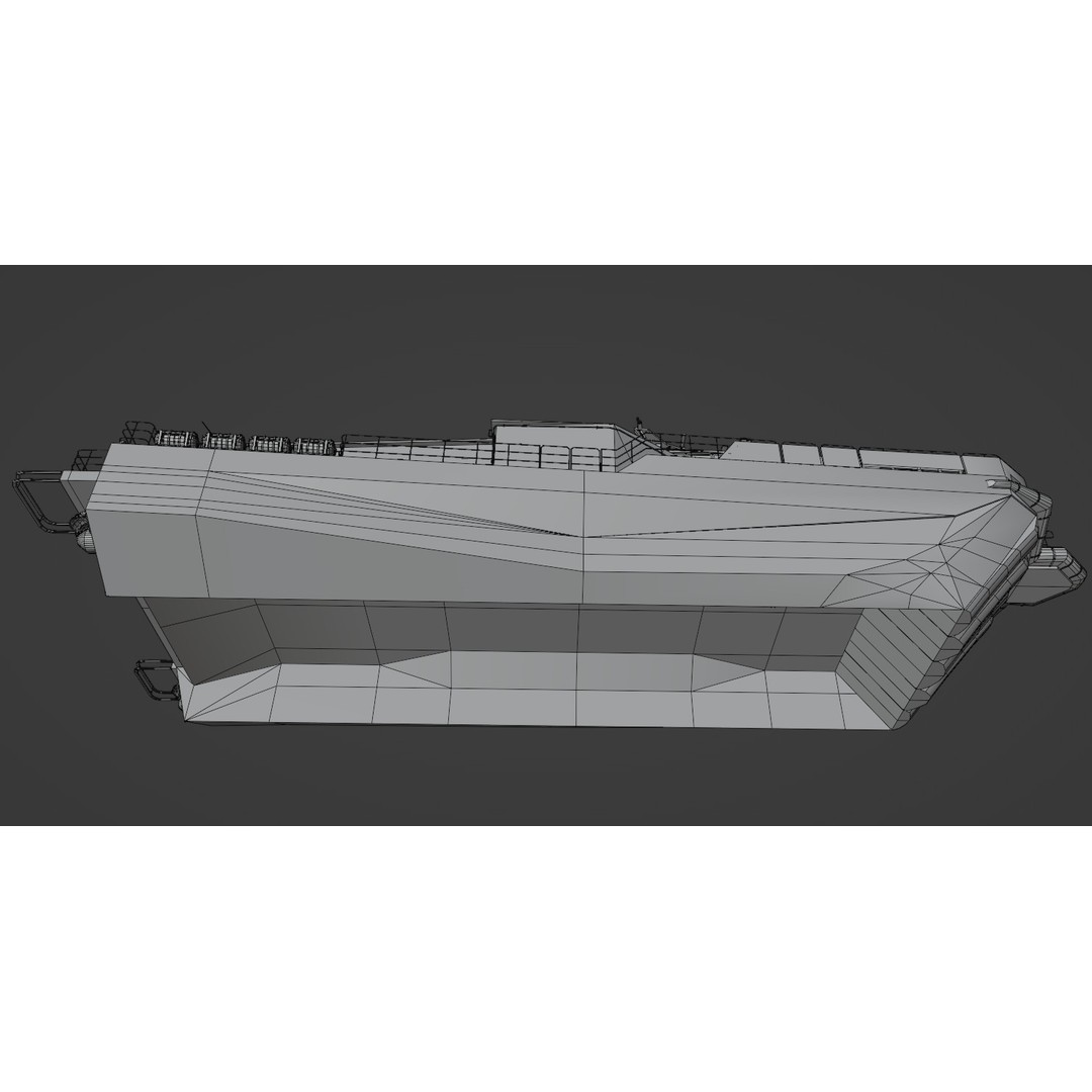AIRCAT 35 Crewliner 3D Model – Low Poly Watercraft, FBX - View 11