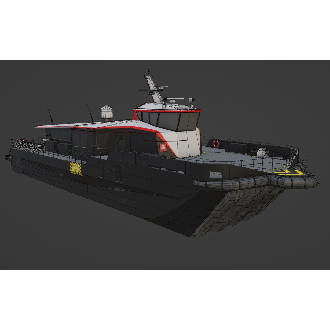 AIRCAT 35 Crewliner 3D Model – Low Poly Watercraft, FBX - View 12