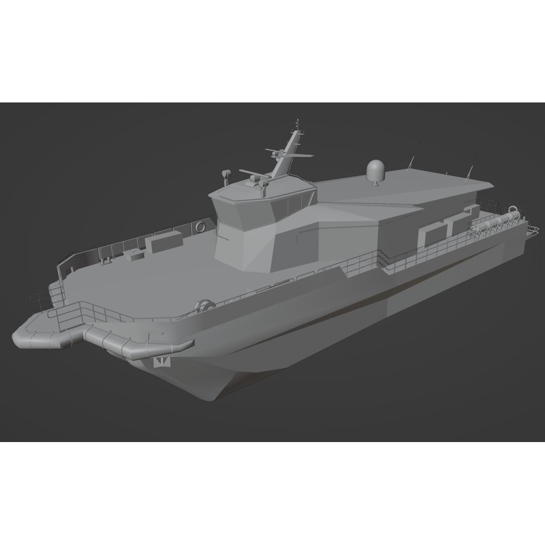 AIRCAT 35 Crewliner 3D Model – Low Poly Watercraft, FBX - View 14